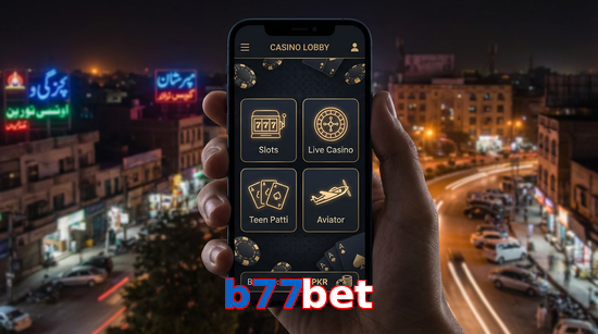 Main screen of B77bet app page for PK players