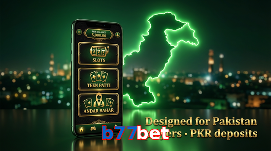 Main screen of B77bet pk page for PK players